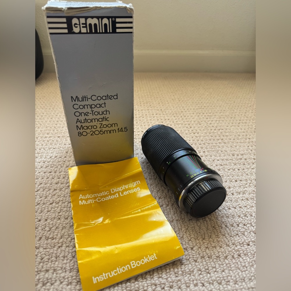 Gemini multi coated compact one touch automatic macro zoom 80-205mm F4.5